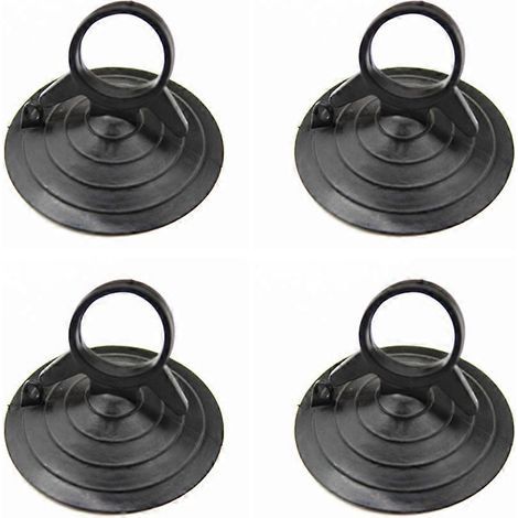 Lot de 4 ventouses pour pare-soleil de pare-brise de voiture, support de fixation pour rideaux de voiture (4,5 cm, noir)-4.54.5cm-Black (1/4)