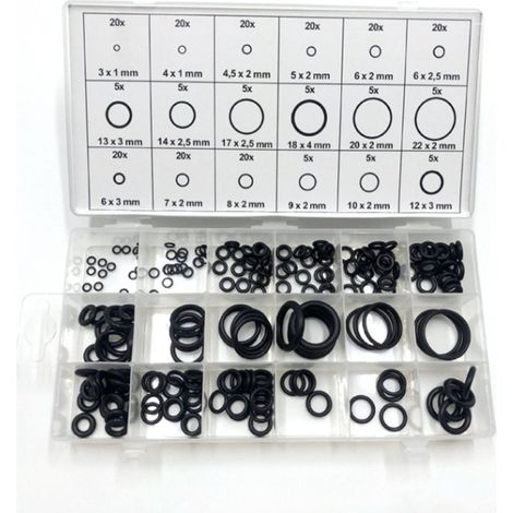 O-ringen set - rubberen afdichtring - 225 stuks - 18 maten - universeel[CC] (1/5)