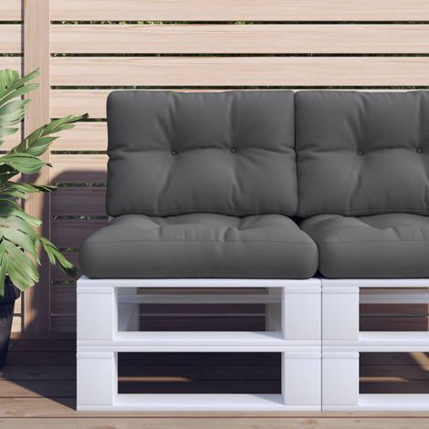 Coussins de palette lot de 2 anthracite tissu