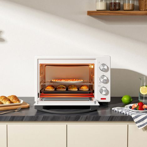 WOLTU Mini Four 28L, Four à Pizza 1600 W, 100-230°C, Minuterie 0-60 min, 3 Modes de Cuisine, Blanc (1/5)