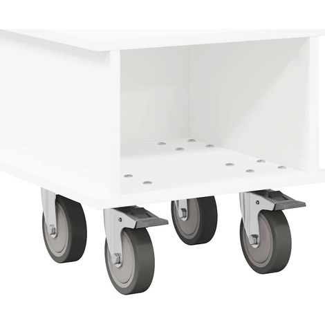 Meuble TV rectangulaire moderne avec rangement pratique 37 x 35 x 35 cm en bois d'ingénierie blanc (1/5)