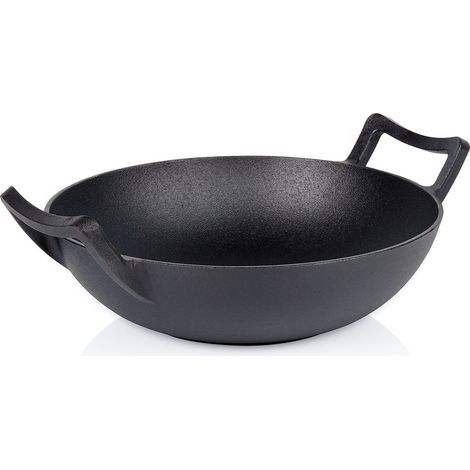 Sartén wok de hierro fundido, 32 cm