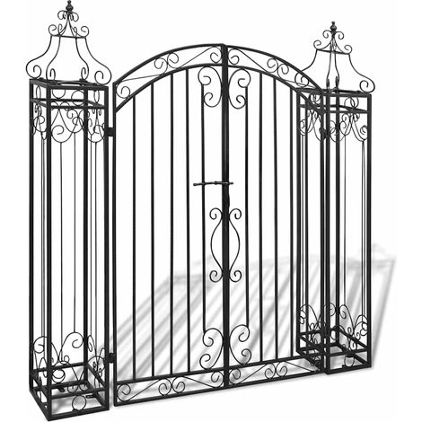 Portillon ornemental de jardin Fer forgé 122 x 20,5 x 134 cm (1/5)