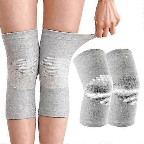 Genouillères en bambou (lot de 2) pour le sport, unisexe, soutien arthrosique, taille XL. (1/4)