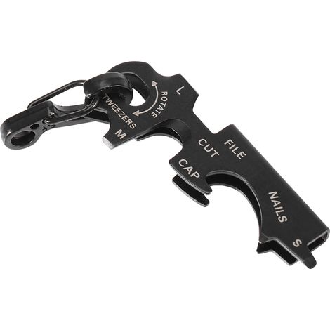 Ouvre-Bouteille - Tournevis - Acier Inoxydable - Outil De Poche Multifonction - Pour Camping Randonnée - Noir - 1 Pièce (1/5)