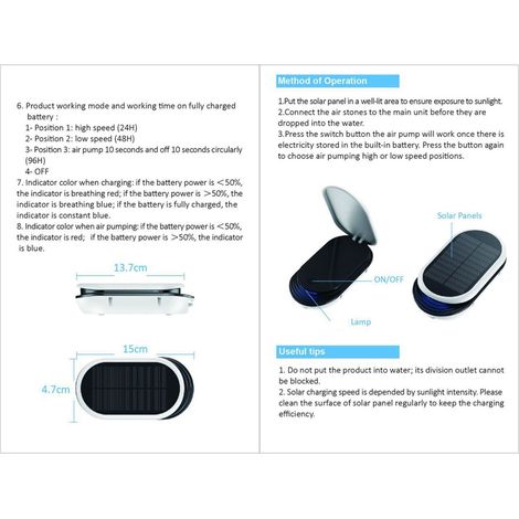 Pompe à oxygène solaire portable AP007 à trois modes (1/5)