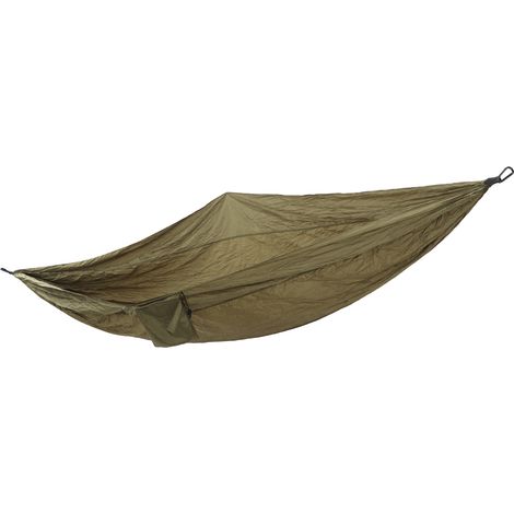 Doppelhängematte aus 210t Nylon mit Stahlschnalle und Karabinerhaken für Camping, olivgrüne Farbe, für den Innen- und Außenbereich geeignet. (1/4)