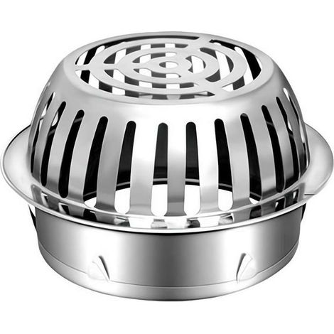 Grille d'évacuation ronde extérieure pour atrium, couvercle de dôme d'évacuation de toit en acier inoxydable, crépine anti-obstruction (150 mm) (1/4)