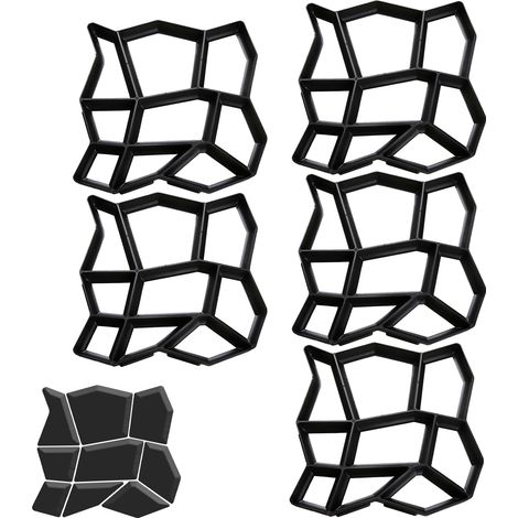 SWANEW 5x Forma di pavimentazione fai -da -te Modello di pavimentazione in cemento Stone Strute di pietra Strute per marciapiedi per marciapiedi Trittsteinen Garden Grass Tracks