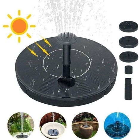 Fontaine flottante solaire, pompe à eau solaire 1,5 W pour pompe à fontaine bain d'oiseau petit bassin aquarium... - RWJardin / bassins d'ornement / fontaines pour bassins d'ornement (1/4)