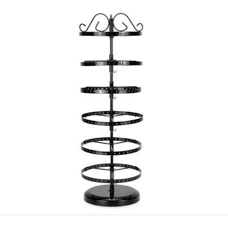 Support Bijoux Rotatif Métal, Porte Boucles d'Oreilles 6 Niveaux, Distance Réglable, Capacité 260 Trous pour 130 Paires (1/5)