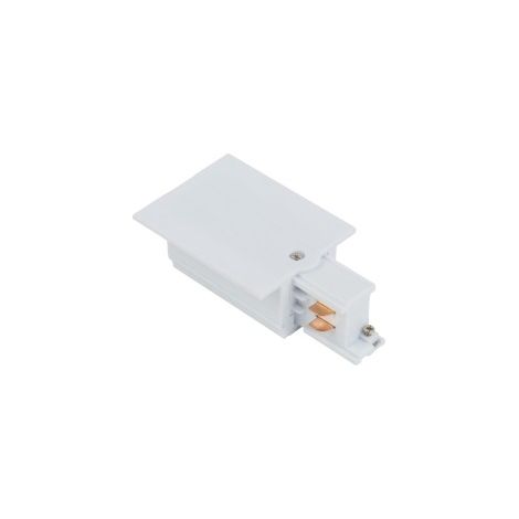 Embout alimentation rail encastré 3 circuits gauche blanc