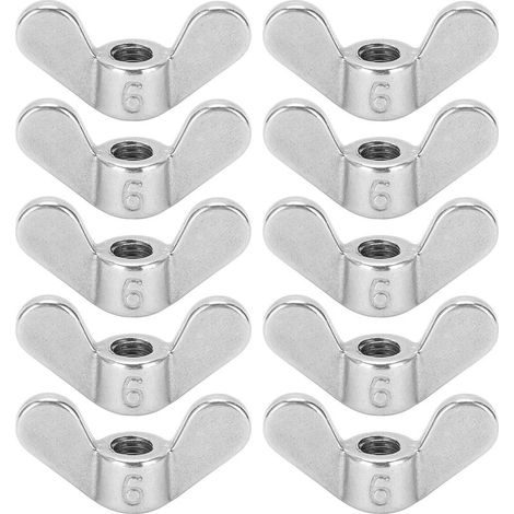 Écrou papillon M6 en stainless steel 304, pack de 10 pièces pour assemblage mécanique et électronique (1/5)