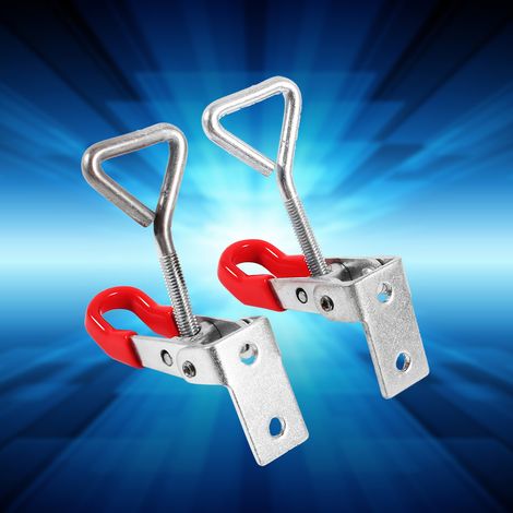 Metall-Knebelverschluss für Kisten – 2er-Pack – Silber/Rot – 9,5 x 2,5 cm – Korrosionsbeständig – Verstellbares Schloss (1/5)