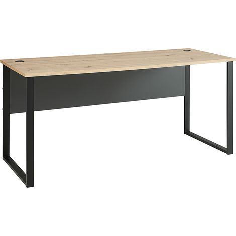 Schreibtisch 170x73cm, graphit mit Eiche, MANRESA-36 (1/4)