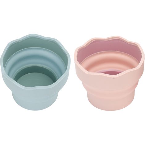Seau pliable miniature en silicone (2 pièces) pour le nettoyage des pinceaux d'aquarelle, d'acrylique et de peinture à l'huile. Fournitures artistiques pour la plage et les activités de plein air.