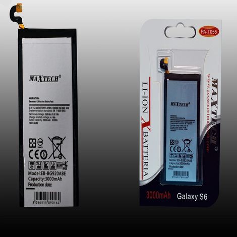 Trade Shop - Batteria Para Samsung Galaxy S6 Maxtech 3000 Mah Pa-t055 -