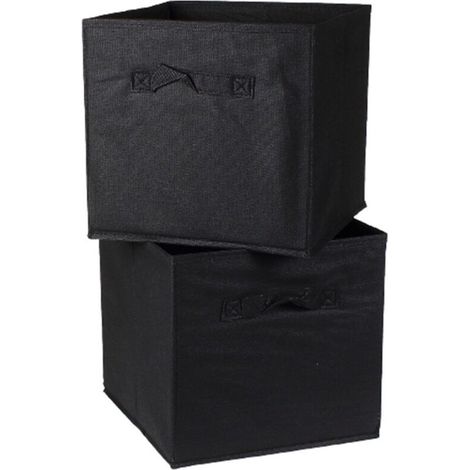 - Cube de rangement intissé 28x28cm - Lot de 2 - - Cube de rangement intissé 28x28cm - Lot de 2 (1/3)
