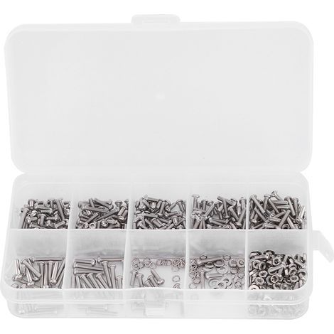 Jeu d'écrous à vis en acier inoxydable 600, 304 pièces, boulons à douille hexagonale, attaches à ressort plat (1/5)