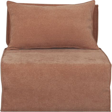 Sillón cama de 1 plaza de tejido efecto aterciopelado color terracota VICTOR