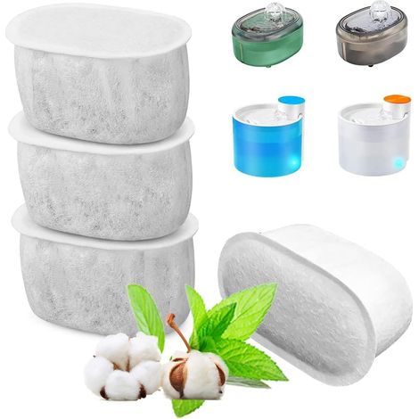 Filtre de Remplacement - Fontaine à Eau pour Chats - Compatible avec Modèles W300 W300B W500 W500B - 4 Pièces