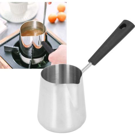 Mini scaldaburro in acciaio inox da 350 ml con beccuccio versatore per sciogliere e cucinare (1/5)
