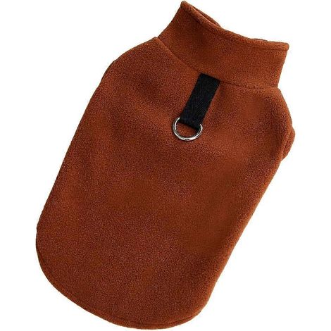 Pullover für kleine Hunde – Warmer, winddichter Mantel für kleine Hunde, braunes Pullover-Set, Größe S