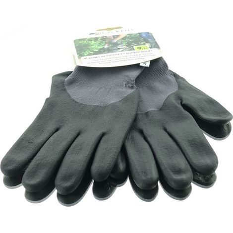 BLACKFOX® Garten - Handschuhe Gute Fingerfertigkeit & Rutschfest Grau & Schwarz Größe 9/L (1/4)