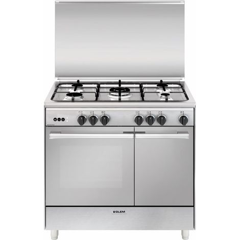 Glem Gas UR965VI Cucina 5 Fornelli Acciaio Inox 90 cm con Forno 64 L (1/3)