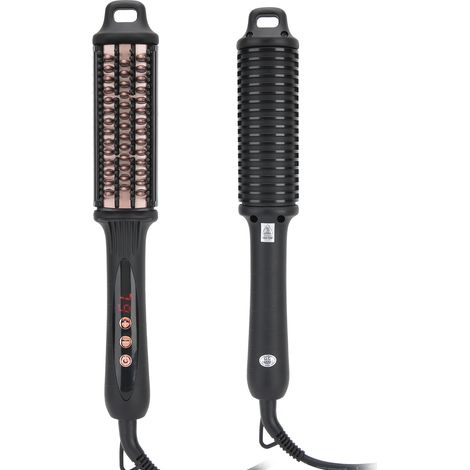 Brosse Lissante Anti-Brûlure Peigne Défrisant Électrique Amovible 110-240V (Fiche UE), Lisseur Cheveux (1/5)