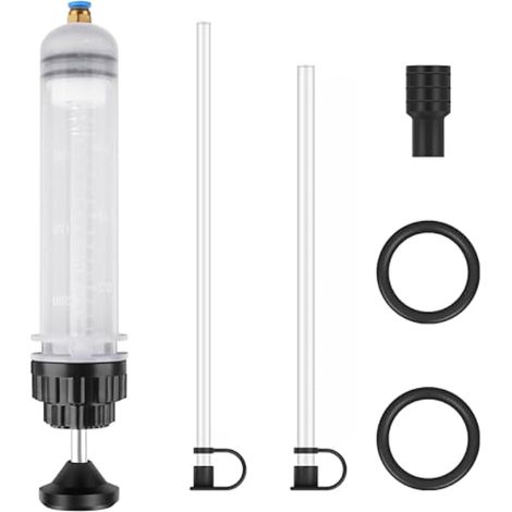 200cc Huile Aspiration Seringue, Pompe Extraction Liquide de Frein, Seringue D'aspiration D'huile avec Tube + Joint, Seringue de Remplacement de Liquide Automobile pour Moteur Voiture (1/4)