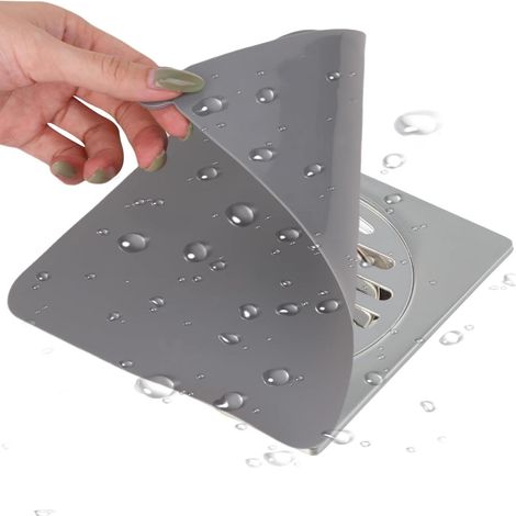 Bouchon Douche Anti Odeur, 2pcs Silicones Gris 20x20 Idéal pour Le Drain De Salle De Bain Solution Efficace Contre Les Mauvaises (1/5)