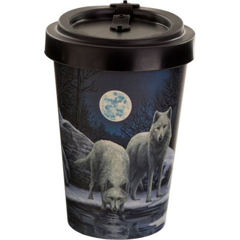 Mug de Voyage Loups Clair de Lune 400 ml Ambiance mystique (1/3)