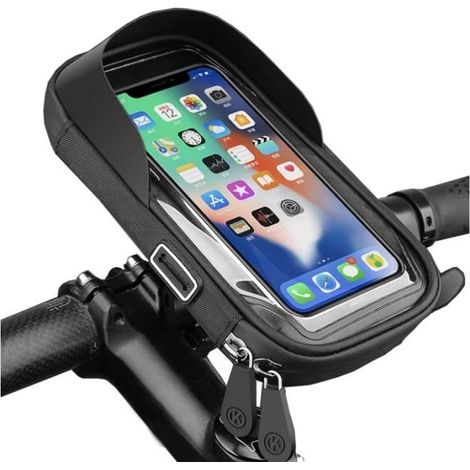 Support Téléphone Vélo Étanche, Porte Téléphone Vélo Rotation 360°, Sacoche Vélo Guidon Cadre avec écran Tactile et Pare-Soleil (1/4)