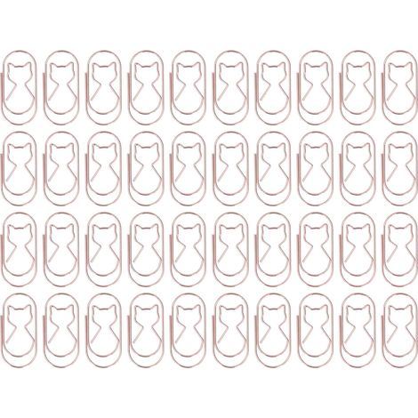 Lot de 4 trombones chat mignons en forme de pinces à papier doré rose, clips de marque-page décoratifs pour classement de documents. (1/5)