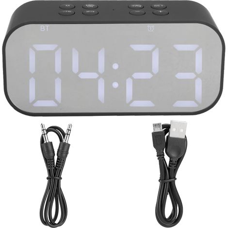 Enceinte Bluetooth Extérieure AEC BT501 - Haut-parleur Musical avec Horloge Alarme, Bluetooth 5.0, Noir (1/5)
