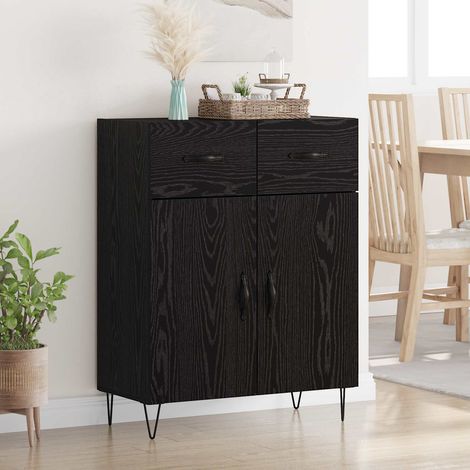 vidaXL  Sideboard  Black Oak 69.5 x 34 x 90 cm Engineered Wood