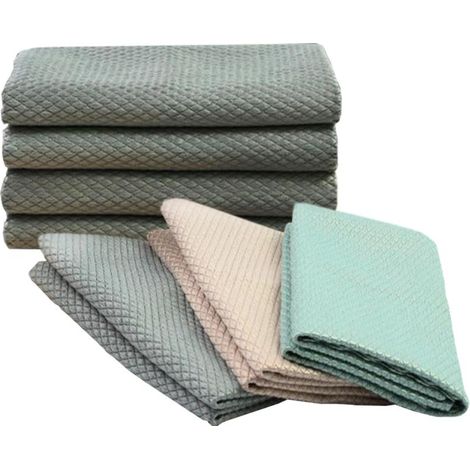 Chiffon spécial écailles de poisson pour le nettoyage des vitres, sans traces, chiffon de nettoyage ménager, dégraissant de cuisine, absorbant, non pelucheux (1/5)