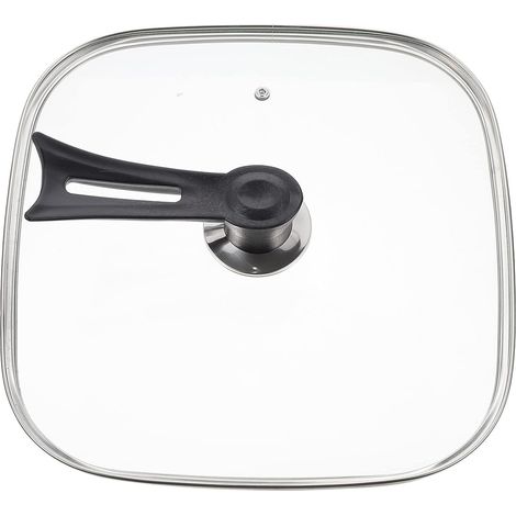 Square Glass Cover For Grill Pans 11. 8 Inch/30 Cm Clear Tempered Glass Vented Square Cover Frying Pan Lid With Freestanding Knob (1/5)