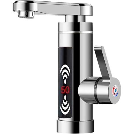 Robinet électrique LED avec chauffe-eau instantané sans réservoir - 3 kW, en acier inoxydable, robinet de cuisine (1/5)