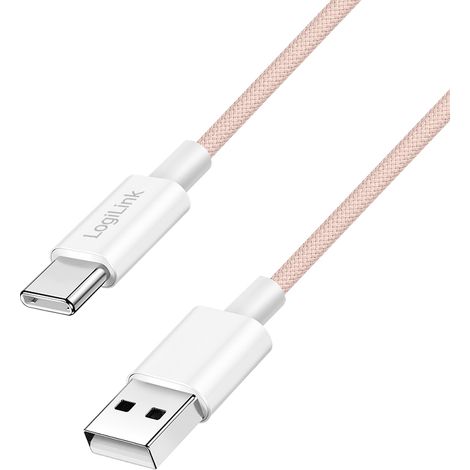 LogiLink CU0325 cable USB USB 2.0 1,5 m USB A USB C 0,48 Gbit/s 60 W Rosa (1/4)