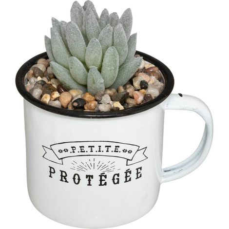 Planta artificial taza metal H10cm - Atmosphera créateur d'intérieur