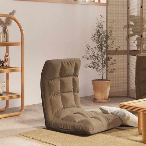 vidaXL Tumbona de suelo plegable de tela gris taupe (1/5)