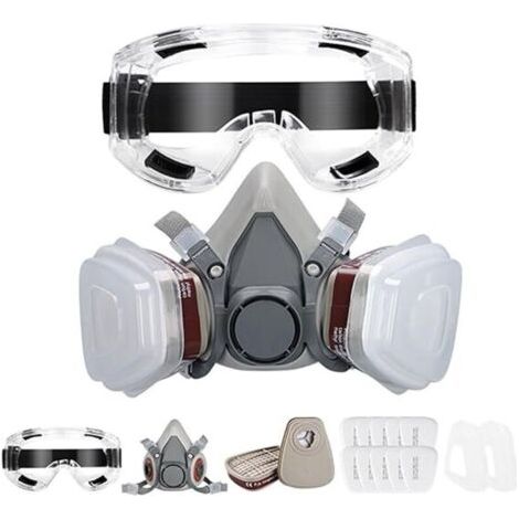 Masque à gaz demi-masque de survie – Filtre à charbon actif 40 mm – Filtre 6001CN – Protection contre agents chimiques et nucléaires (1/5)