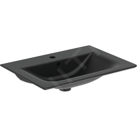Meuble lavabo IS Connect Air 1 vasque avec vidange 640x460x165mm Noir (1/5)