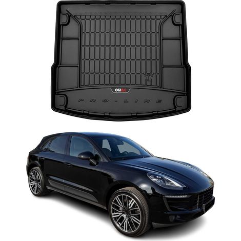 Tapis de Coffre 3D TPE Premium Compatible avec Porsche Macan 2014-2018 Bac de Protection de Coffre Intérieur antidérapant Revêtement de Coffre Bords Hauts pour Voiture Noir (1/5)