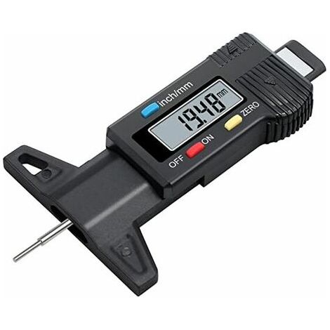 Jauge de profondeur de sculpture de pneu, jauge numérique de profondeur de sculpture de pneu de voiture de 0 à 25,4 mm avec écran LCD, calibre de jauge de profondeur de sculpture de pneu de voiture (1/5)