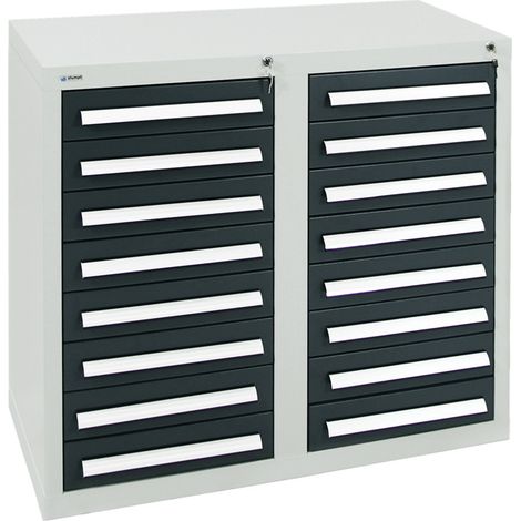 Stumpf Schubladenschrank Serie T-100/35-1, RAL 7035/7016, 16 Schubladen (1/3)