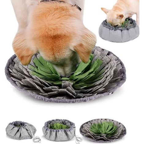 Tapis Olfactive Chiens, Jouets pour Chiens, Accessoire d'entraînement, Prix, Nourriture, pour Chiot, Animal de Compagnie, Petit, Moyen et Grand (Gris) (1/5)
