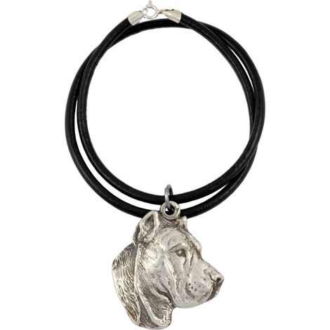 Presa Canario, Cane delle Isole Canarie - collana con ciondolo placcato in argento per gli amanti dei cani, gioiello unico di Art-Dog (1/5)